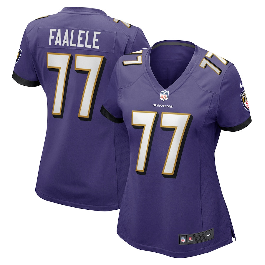 Daniel Faalele #77 Baltimore Ravens Game Jersey - Women's | Purple
