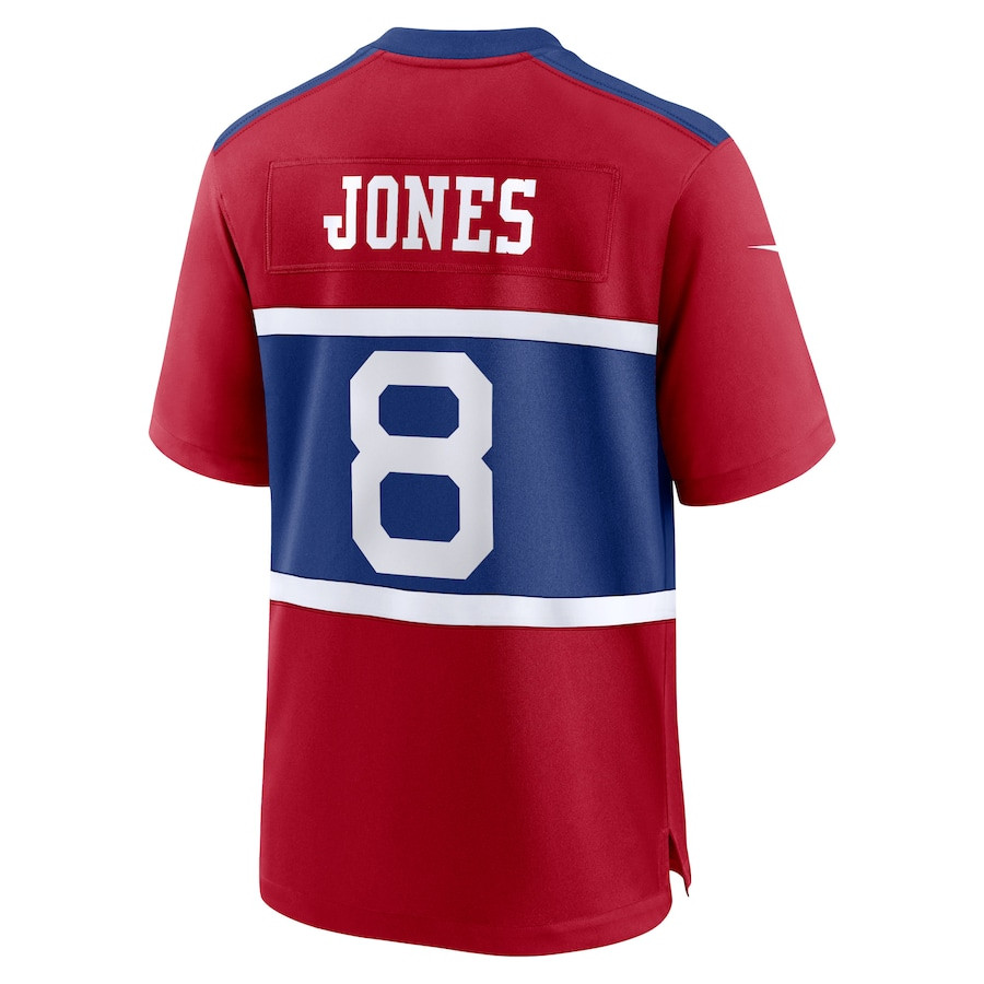 Daniel Jones #8 New York Giants Alternate Game Jersey - Men's | Century Red - Image 3