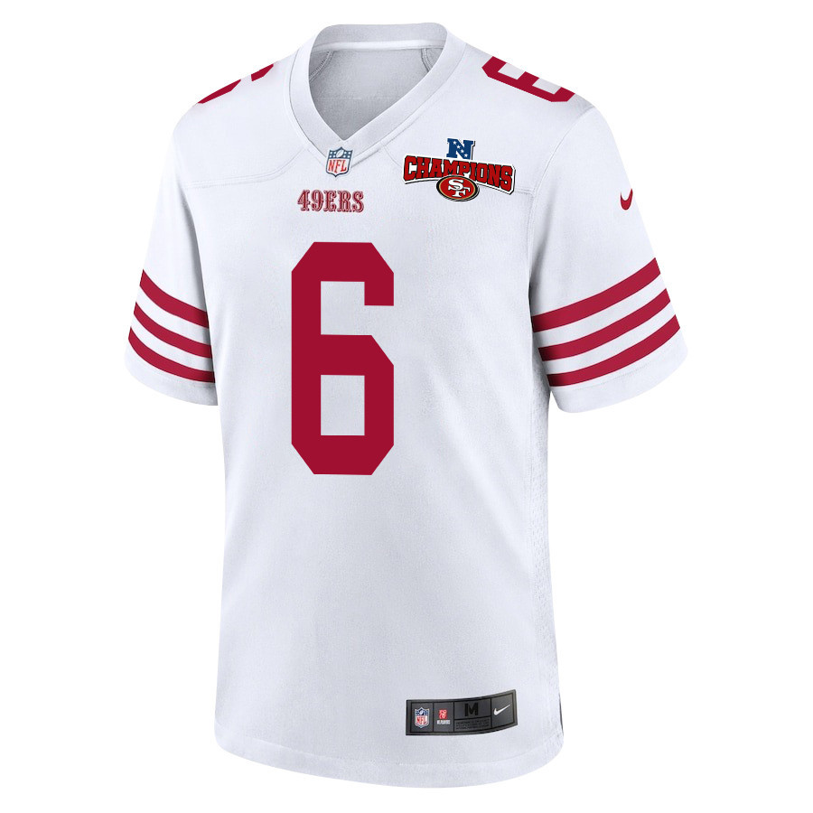 Alternative view of Danny Gray #6 San Francisco 49ers Game Jersey - Men's | White