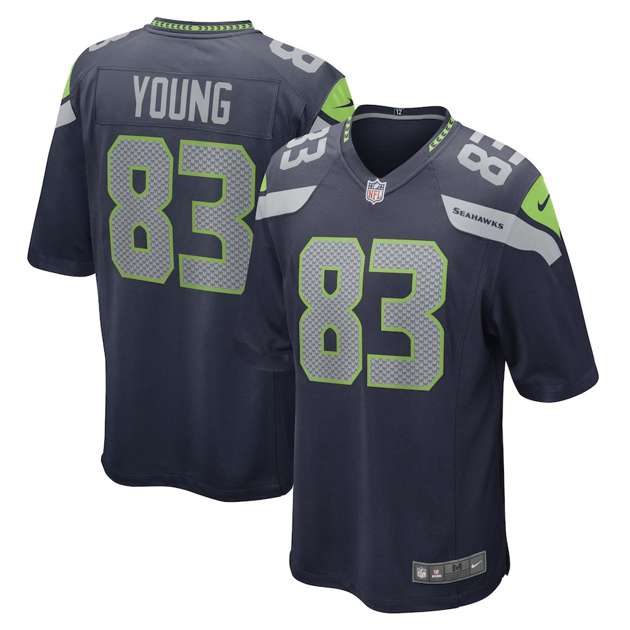 Dareke Young #83 Seattle Seahawks Game Jersey - Men's | College Navy