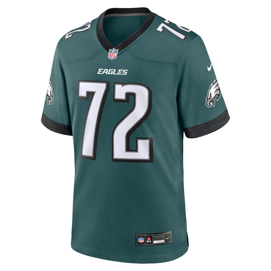 Alternative view of Darian Kinnard #72 Philadelphia Eagles Game Jersey - Men's | Midnight Green