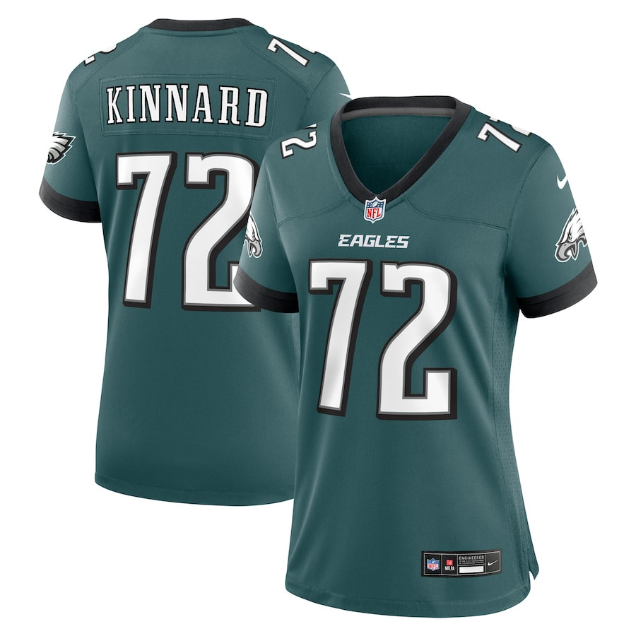Darian Kinnard #72 Philadelphia Eagles Game Jersey - Women's | Midnight Green