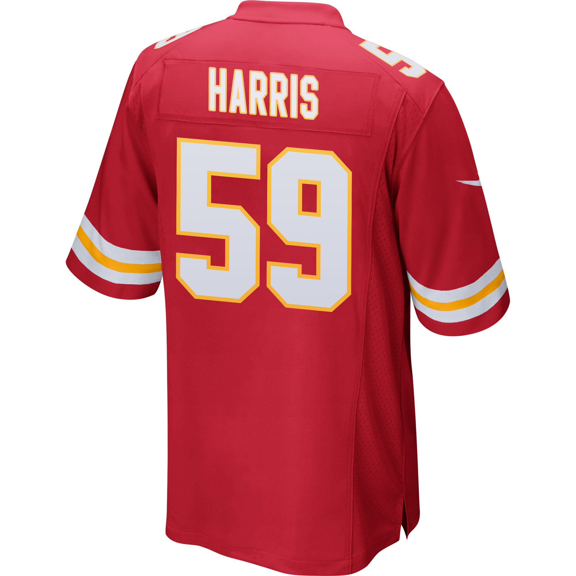 Darius Harris #59 Kansas City Chiefs Super Bowl LVIII Champions 4X Game Jersey - Men's | Red - Image 3