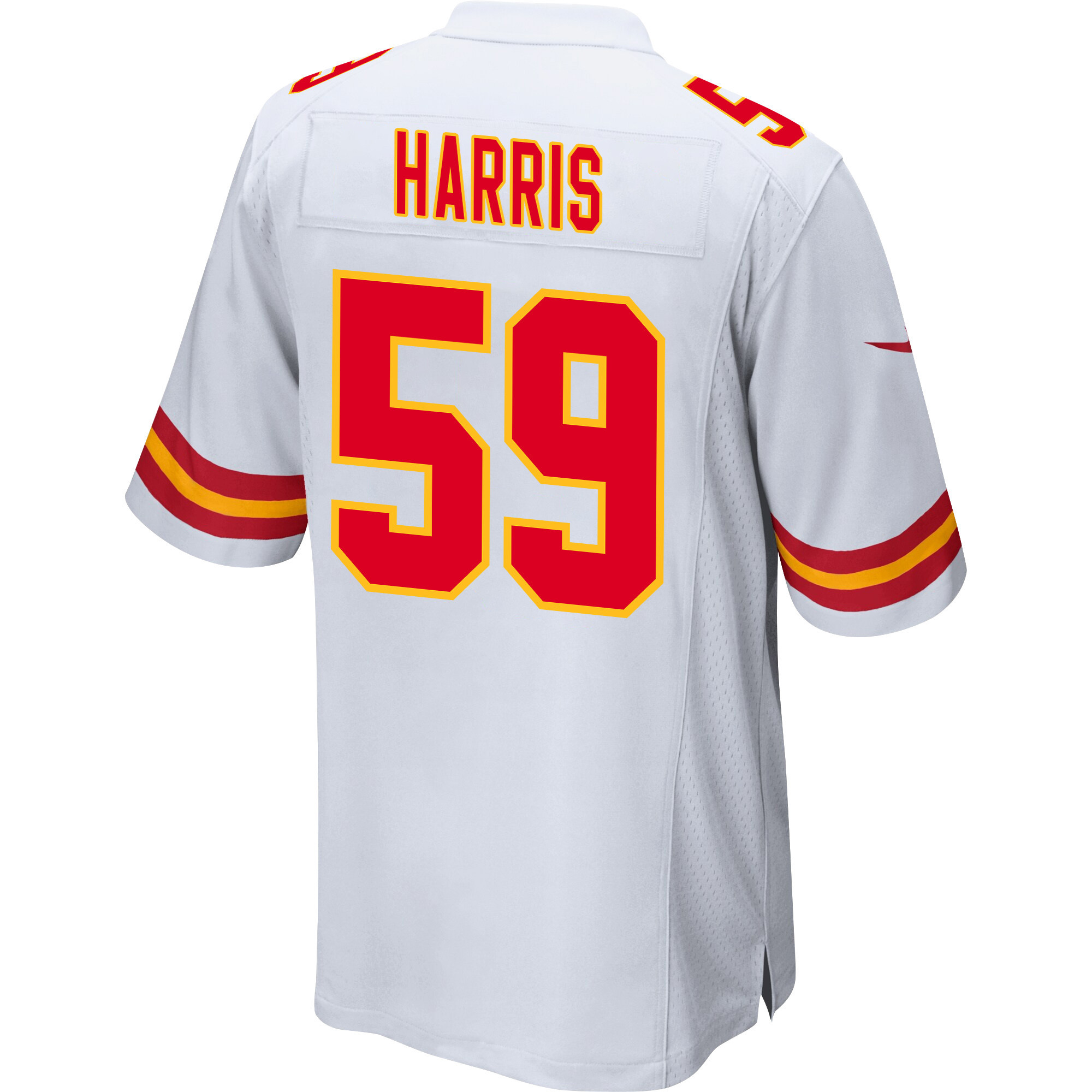 Darius Harris #59 Kansas City Chiefs Super Bowl LVIII Patch Game Jersey - Men's | White - Image 3