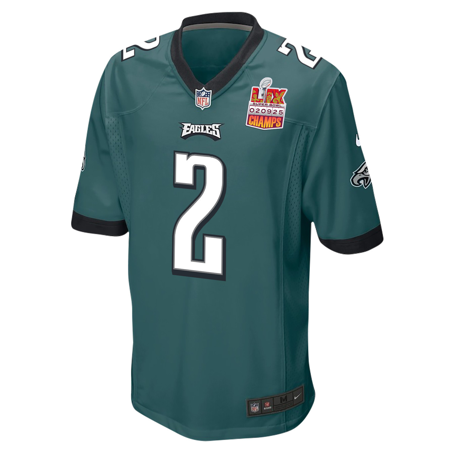 Darius Slay Jr. #2 Philadelphia Eagles Super Bowl LIX Champions Patch Game Jersey - Men's | Midnight Green - Image 3