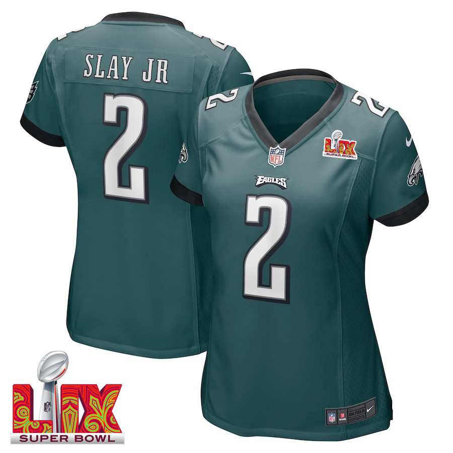 Darius Slay Jr. #2 Philadelphia Eagles Super Bowl LIX Game Jersey - Women's | Midnight Green