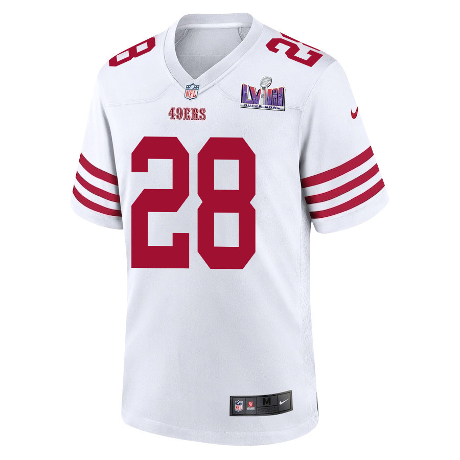 Darrell Luter Jr. #28 San Francisco 49ers Super Bowl LVIII Patch Game Jersey - Men's | White - Image 2