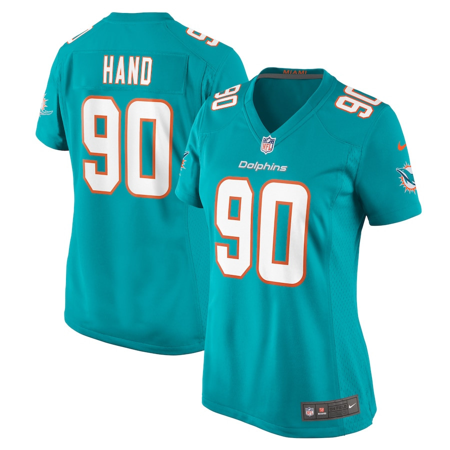 Da'Shawn Hand #90 Miami Dolphins Game Jersey - Women's | Aqua
