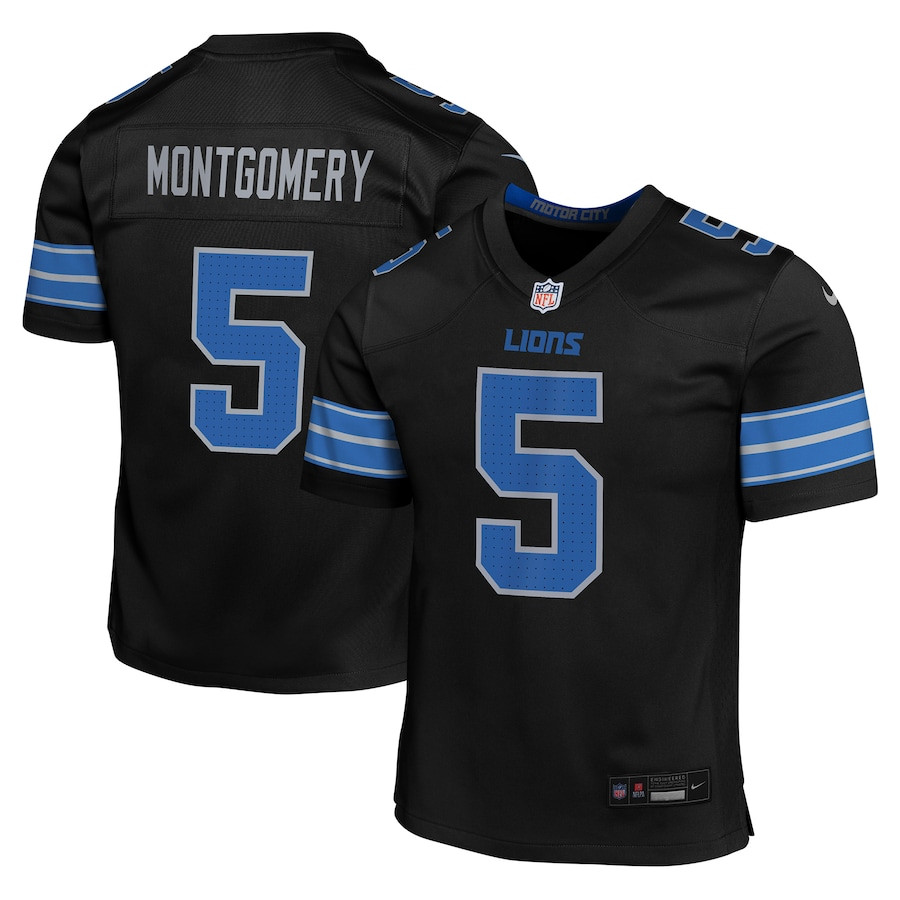 David Montgomery #5 Detroit Lions Alternate Game Jersey - Youth | Black