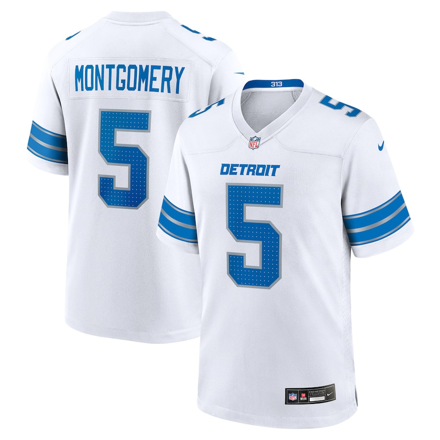 David Montgomery #5 Detroit Lions Game Jersey - Men's | White