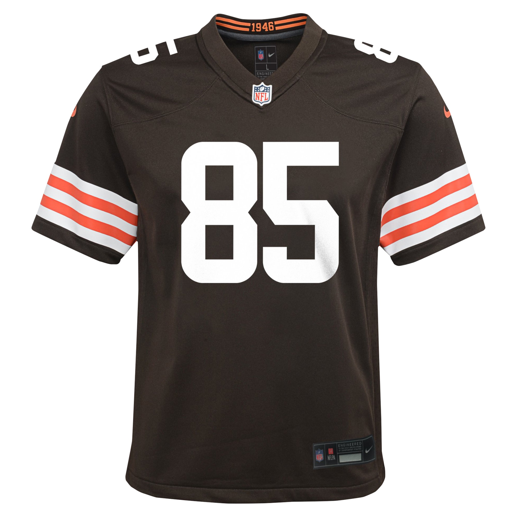 Alternative view of David Njoku Cleveland Browns Game Jersey - Youth