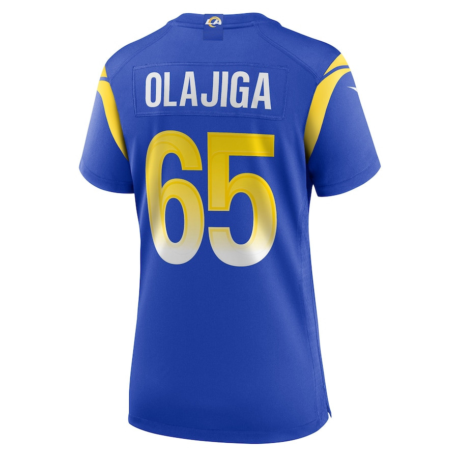 David Olajiga #65 Los Angeles Rams Game Jersey - Women's | Royal - Image 3