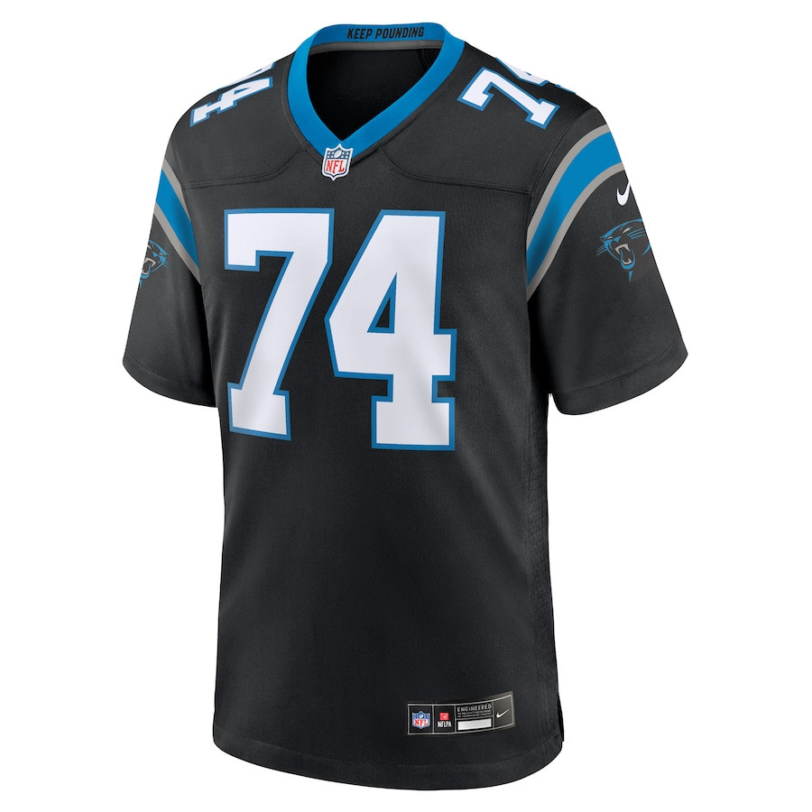 Alternative view of David Sharpe #74 Carolina Panthers Game Jersey - Men's | Black