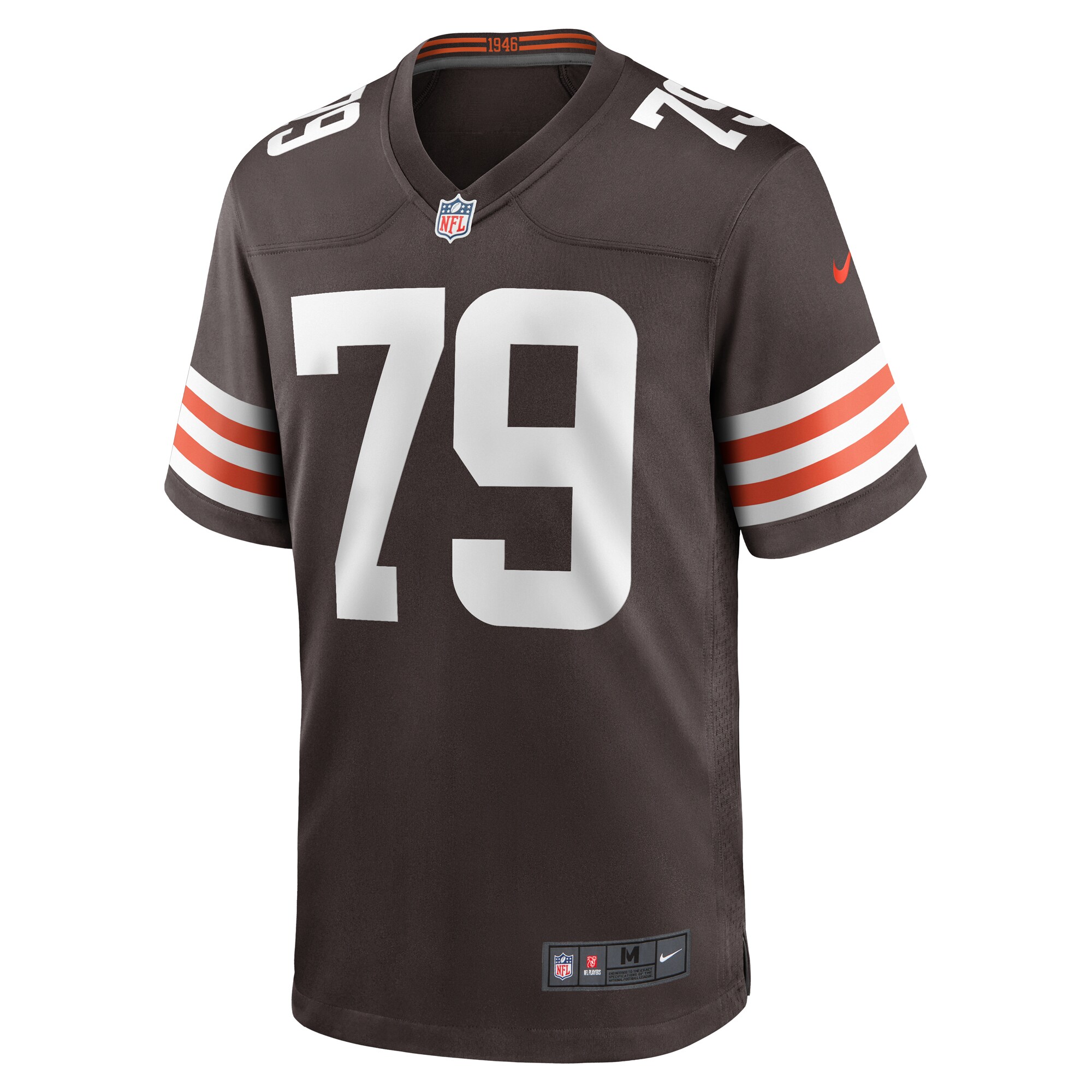 Alternative view of Dawand Jones Cleveland Browns Game Jersey - Men's