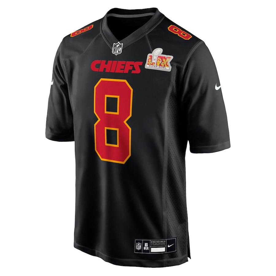 Alternative view of DeAndre Hopkins #8 Kansas City Chiefs Super Bowl LIX Game Jersey - Men's | Carbon Black