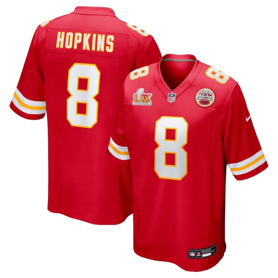 DeAndre Hopkins #8 Kansas City Chiefs Super Bowl LIX Game Jersey - Men's | Red
