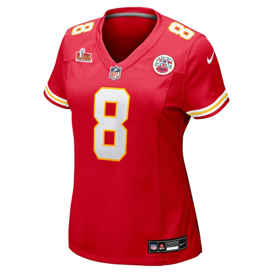 Alternative view of DeAndre Hopkins #8 Kansas City Chiefs Super Bowl LIX Game Jersey - Women's | Red