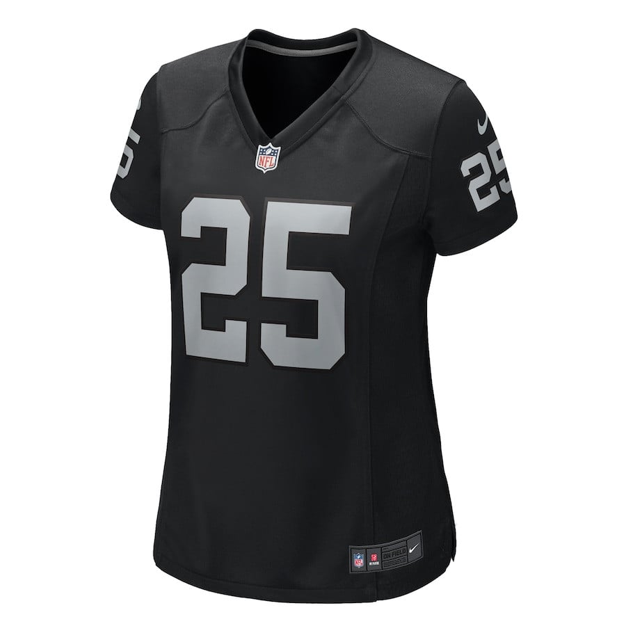 Alternative view of Decamerion Richardson #25 Las Vegas Raiders Game Jersey - Women's | Black