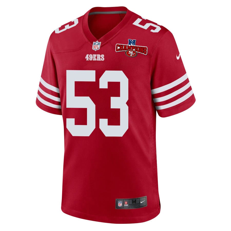 Alternative view of Dee Winters #53 San Francisco 49ers Game Jersey - Men's | Scarlet