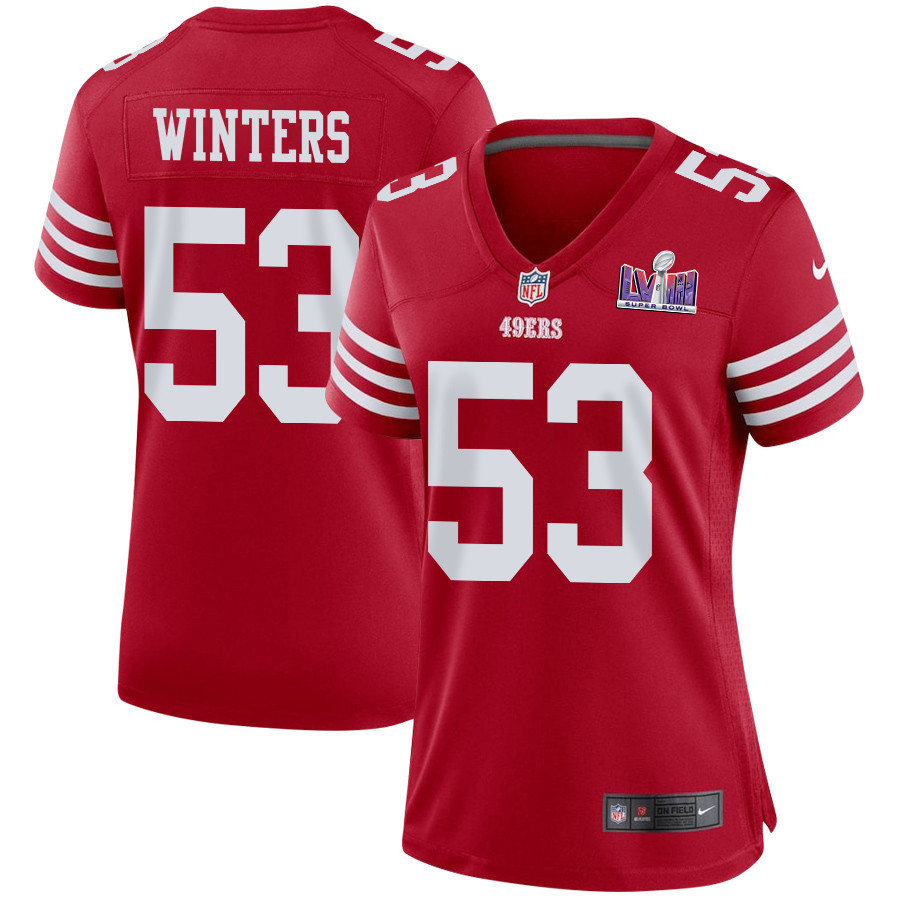 Dee Winters #53 San Francisco 49ers Super Bowl LVIII Patch Game Jersey - Women's | Scarlet