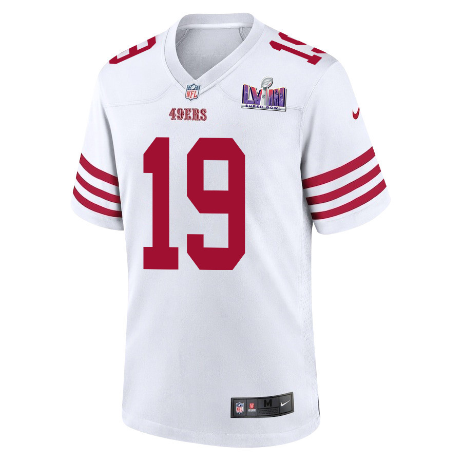 Alternative view of Deebo Samuel #19 San Francisco 49ers Super Bowl LVIII Patch Game Jersey - Men's | White