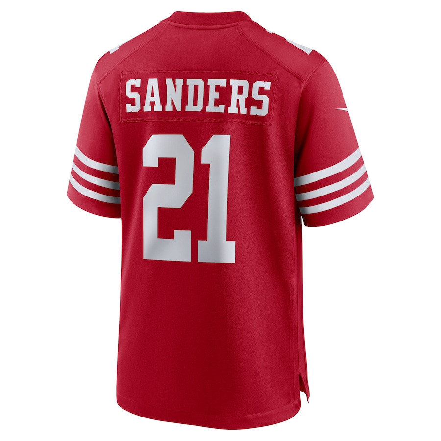 Deion Sanders #21 San Francisco 49ers Retired Player Game Jersey - Men's | Scarlet - Image 3