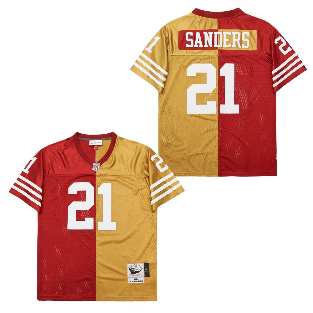 Alternative view of Deion Sanders #21 San Francisco 49ers Throwback Game Jersey - Men's
