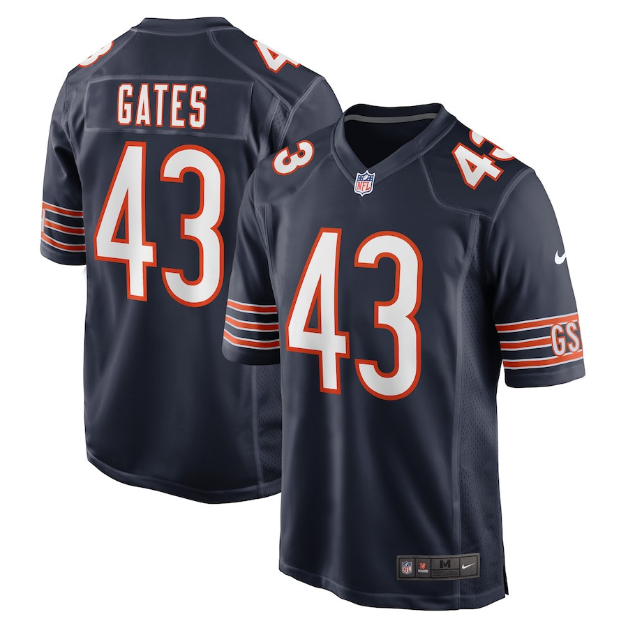 DeMarquis Gates #43 Chicago Bears Game Jersey - Men's | Navy