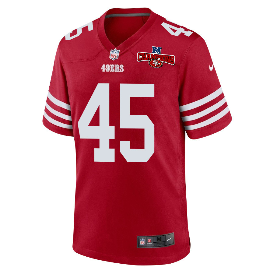 Alternative view of Demetrius Flannigan-Fowles #45 San Francisco 49ers Game Jersey - Men's | Scarlet