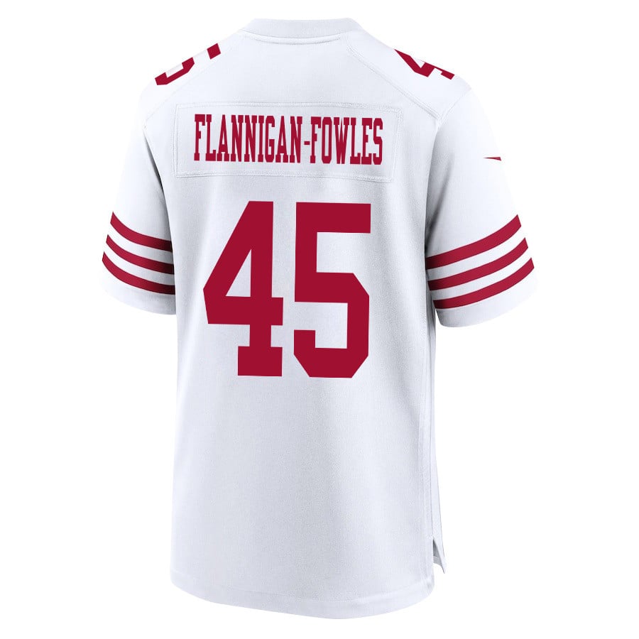 Demetrius Flannigan-Fowles #45 San Francisco 49ers Game Jersey - Men's | White - Image 3