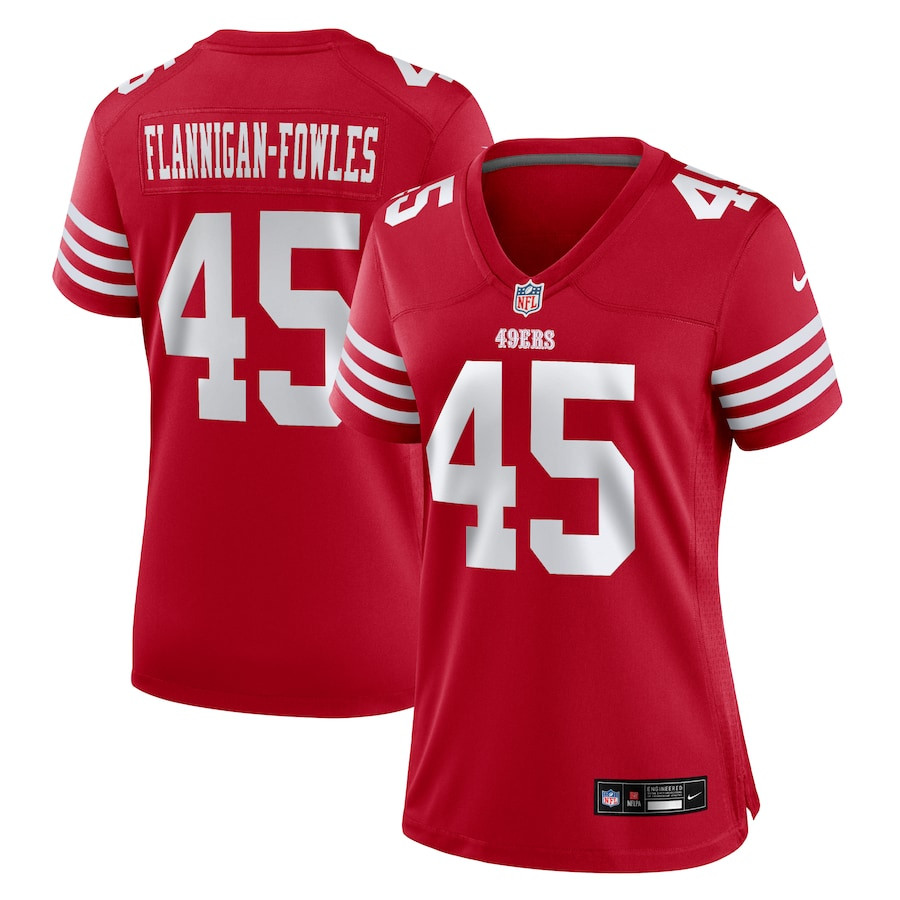 Demetrius Flannigan-Fowles #45 San Francisco 49ers Game Jersey - Women's | Scarlet