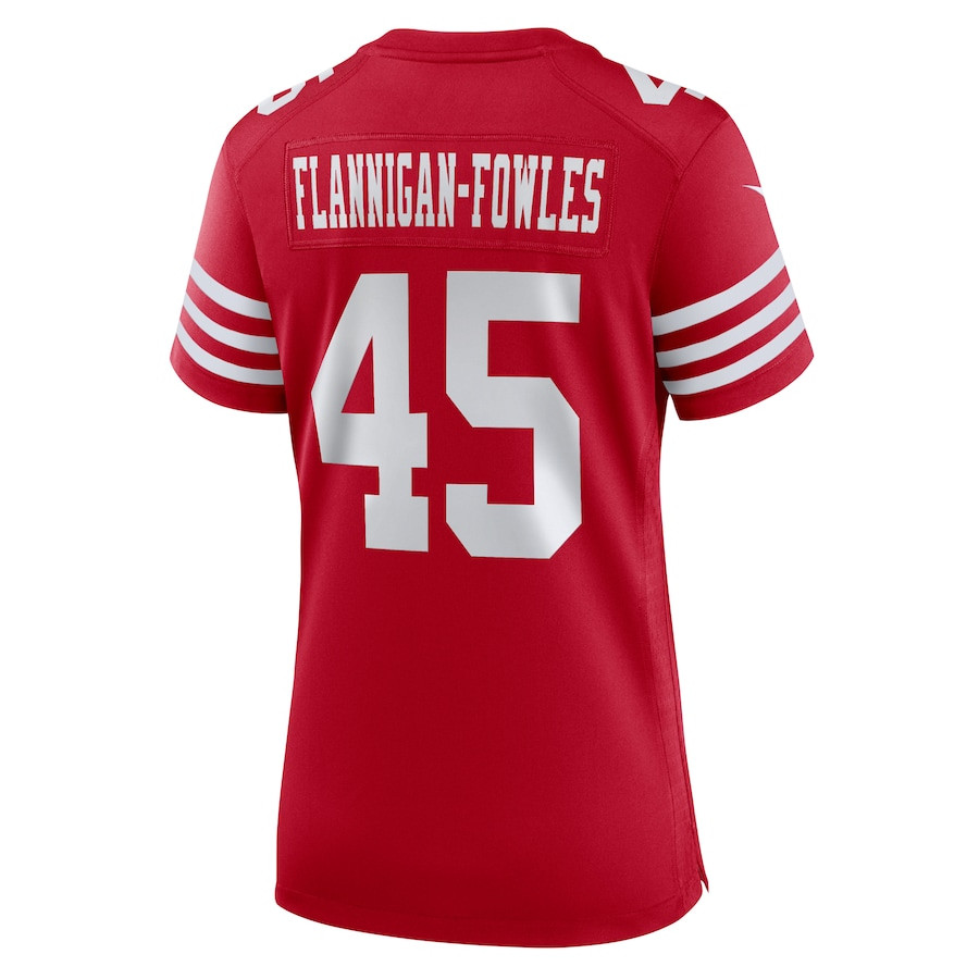 Demetrius Flannigan-Fowles #45 San Francisco 49ers Game Jersey - Women's | Scarlet - Image 3