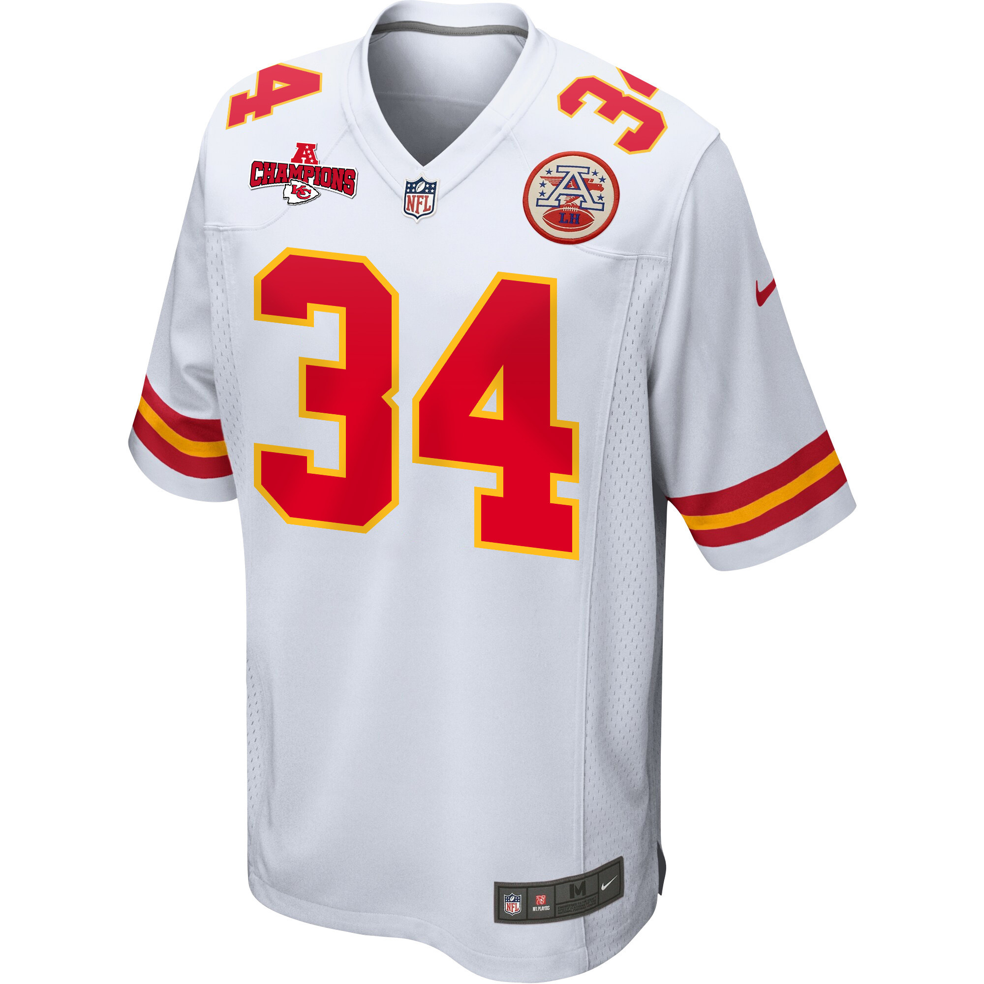 Alternative view of Deneric Prince #34 Kansas City Chiefs Game Jersey - Men's | White