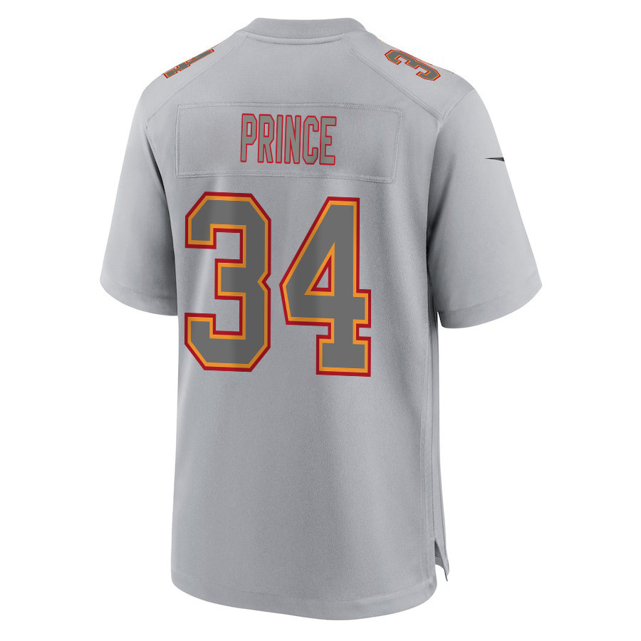 Deneric Prince #34 Kansas City Chiefs Super Bowl LVIII Champions 4 Stars Patch Game Jersey - Men's | Gray - Image 3