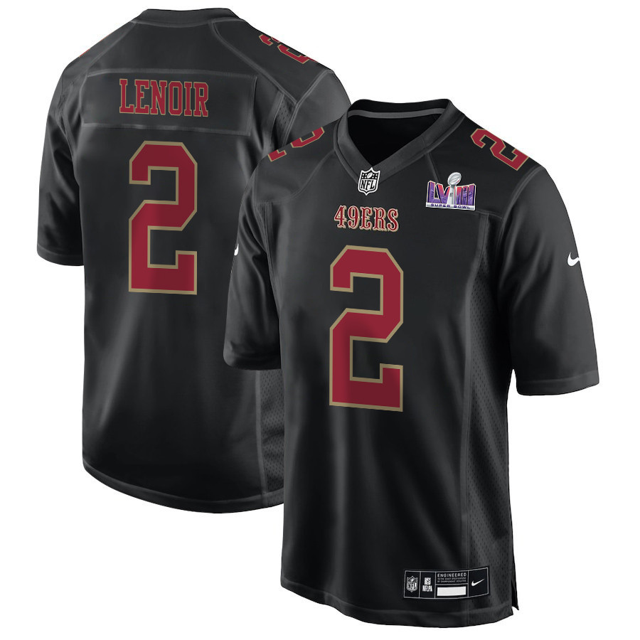 Deommodore Lenoir #2 San Francisco 49ers Super Bowl LVIII Patch Game Jersey - Men's | Carbon Black