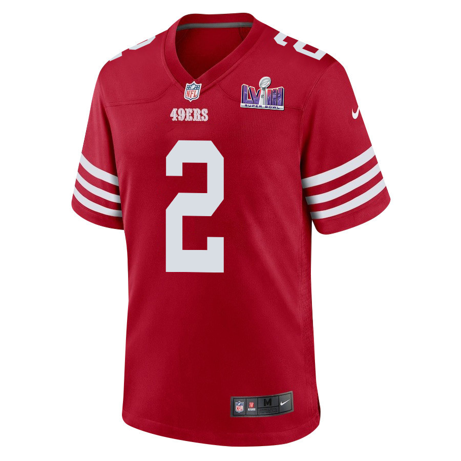 Alternative view of Deommodore Lenoir #2 San Francisco 49ers Super Bowl LVIII Patch Game Jersey - Men's | Scarlet