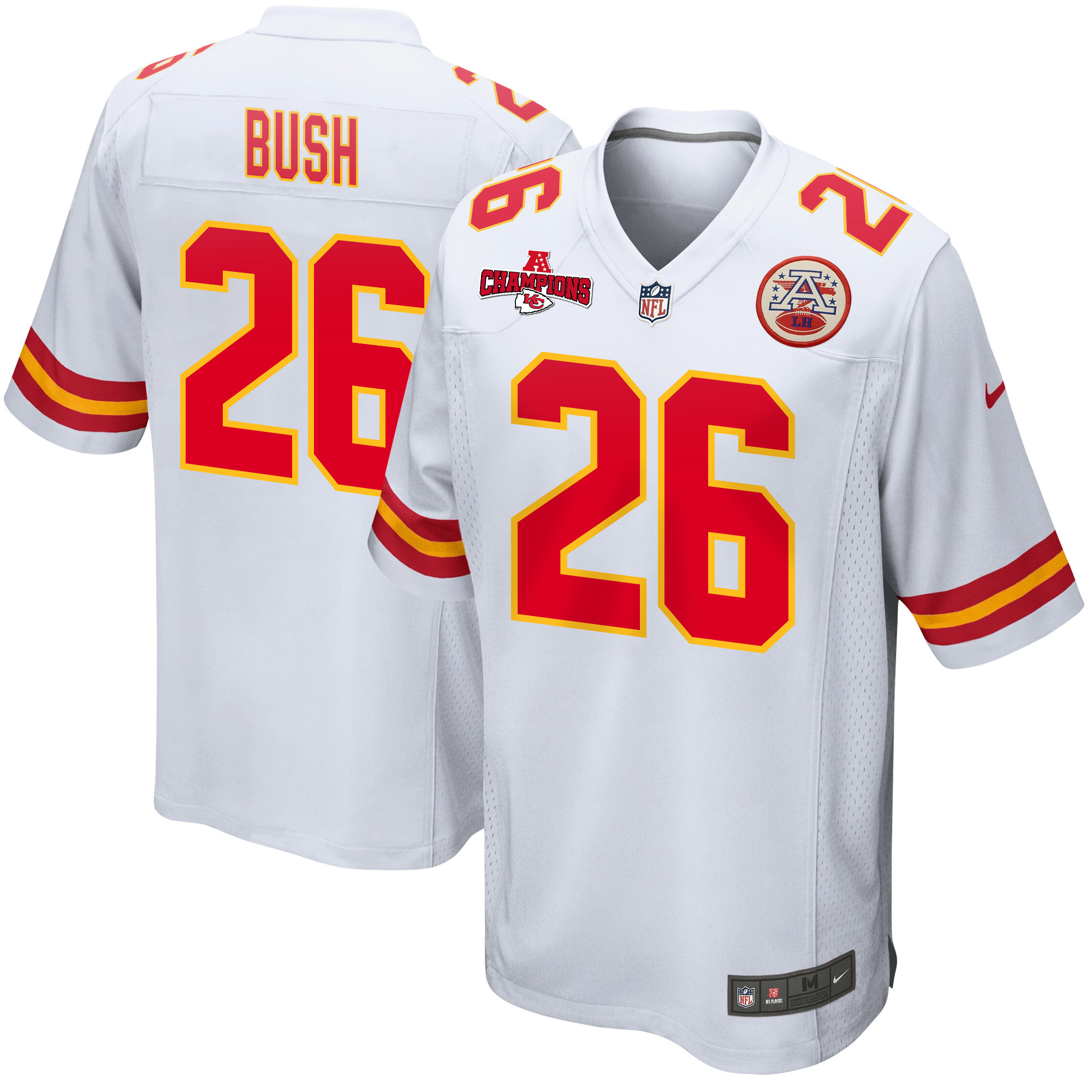 Deon Bush #26 Kansas City Chiefs Game Jersey - Men's | White
