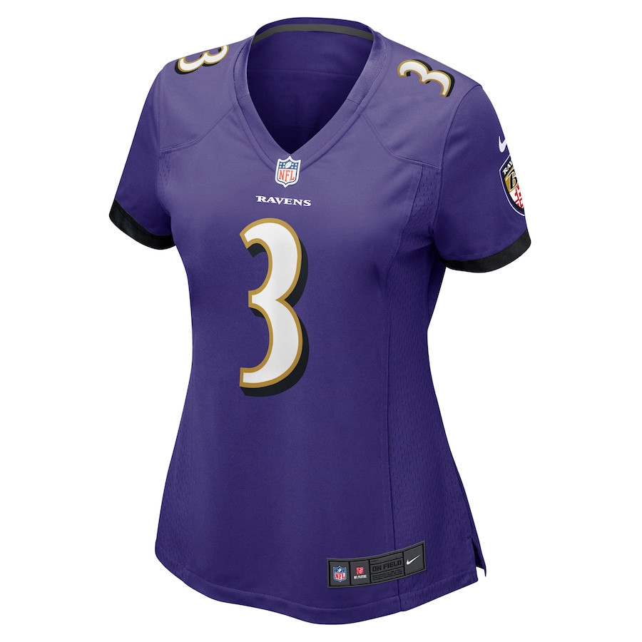 Alternative view of Deonte Harty #3 Baltimore Ravens Game Jersey - Women's | Purple