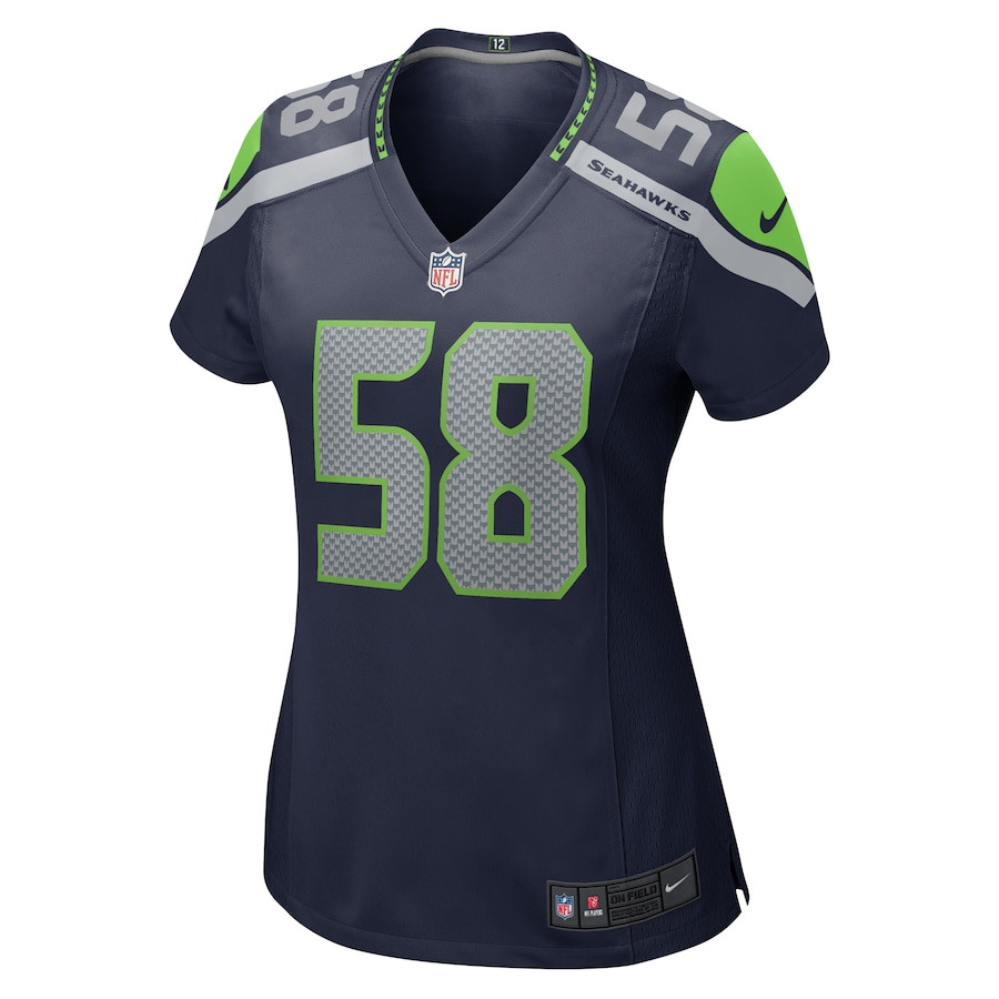 Alternative view of Derick Hall #58 Seattle Seahawks Game Jersey - Women's | College Navy
