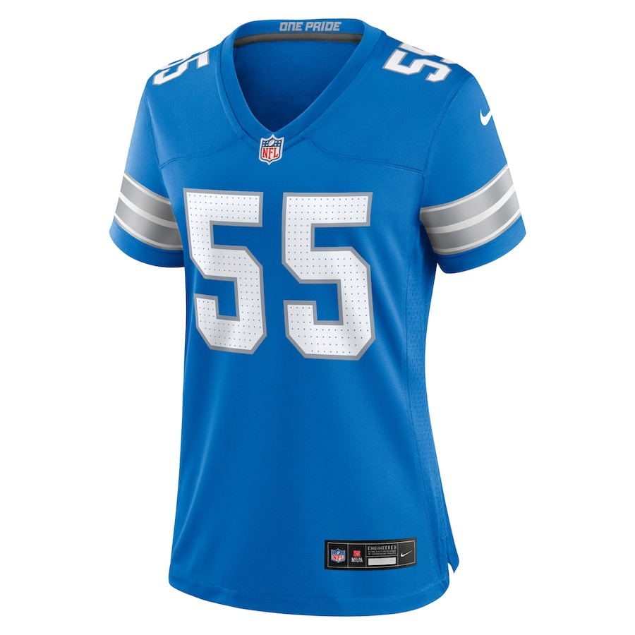 Alternative view of Derrick Barnes #55 Detroit Lions Game Jersey - Women's | Blue