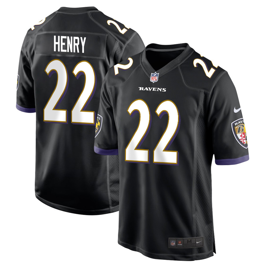 Derrick Henry #22 Baltimore Ravens Game Jersey - Men's | Black