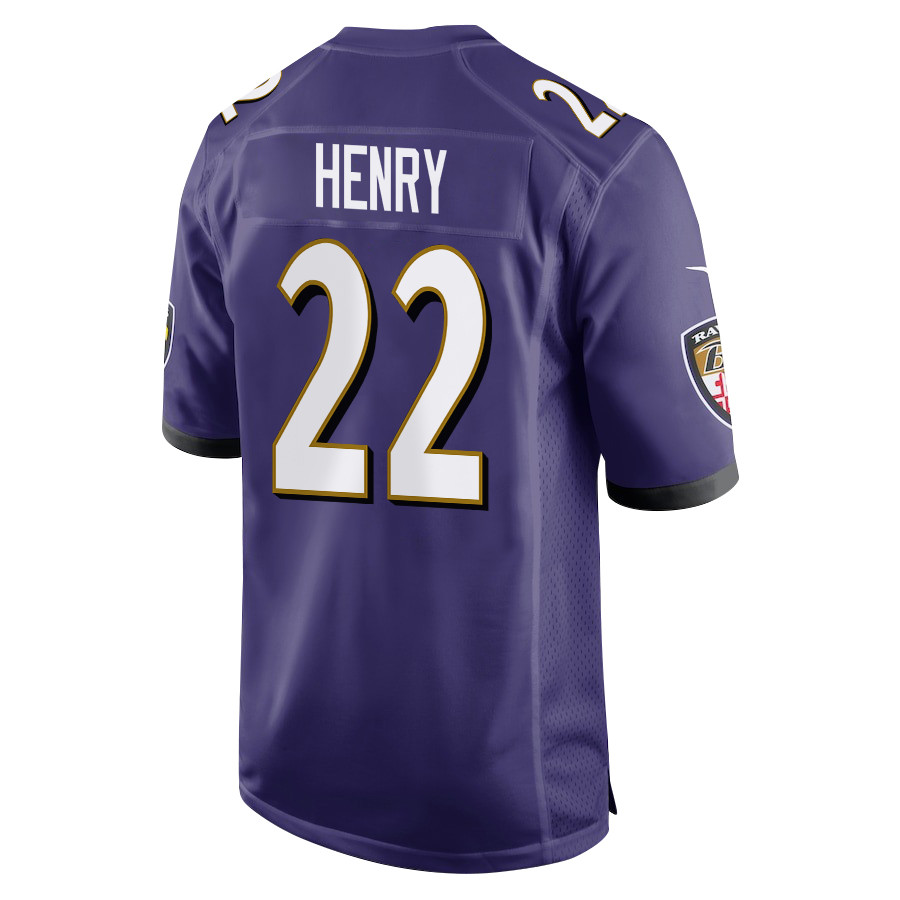 Derrick Henry #22 Baltimore Ravens Game Jersey - Men's | Purple - Image 3