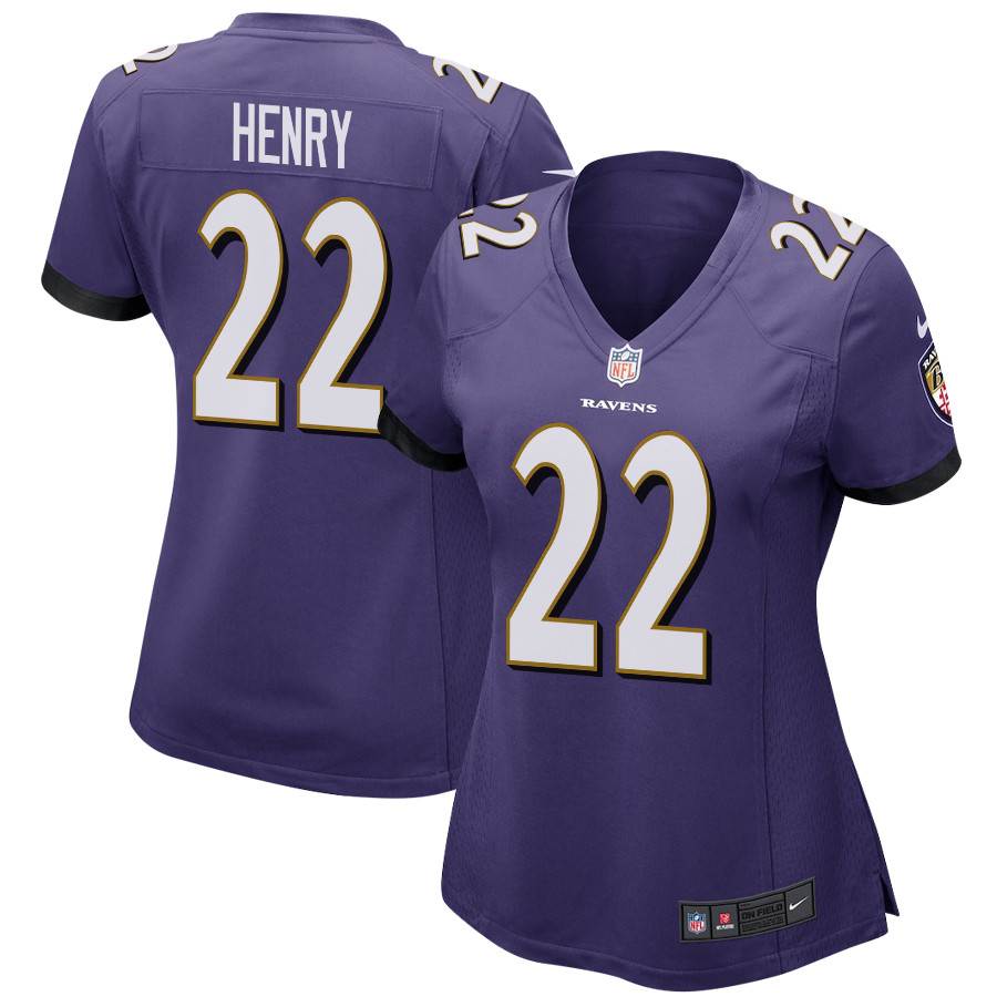 Derrick Henry #22 Baltimore Ravens Game Jersey - Women's | Purple