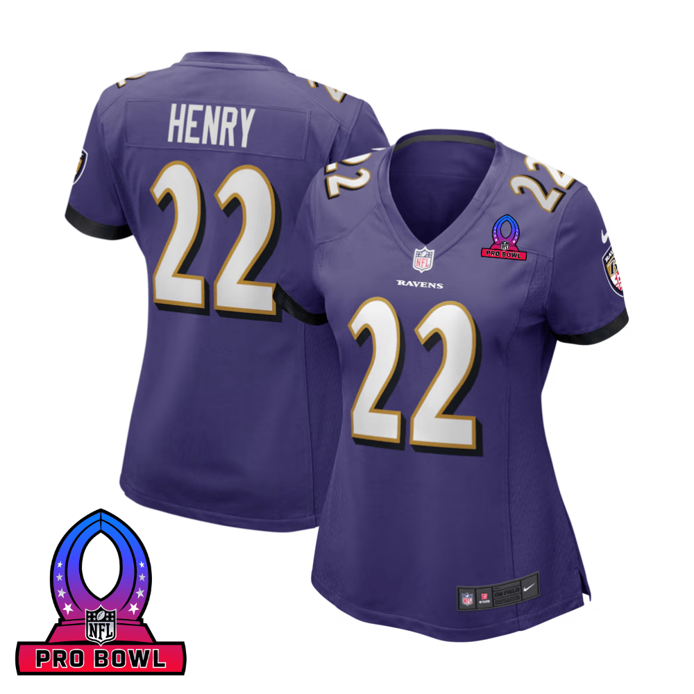 Derrick Henry #22 Baltimore Ravens Game Jersey - Women's | Purple