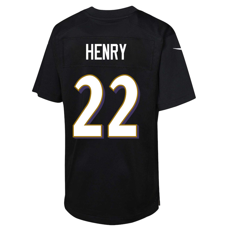 Alternative view of Derrick Henry #22 Baltimore Ravens Game Jersey - Youth | Black