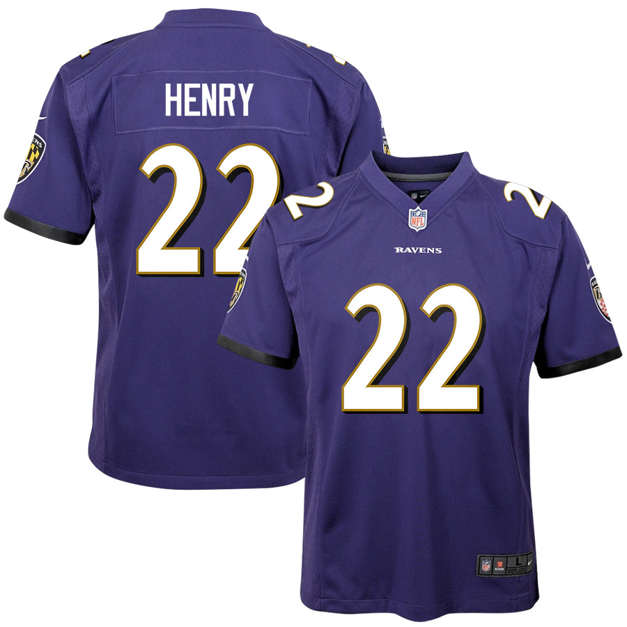 Derrick Henry #22 Baltimore Ravens Game Jersey - Youth | Purple