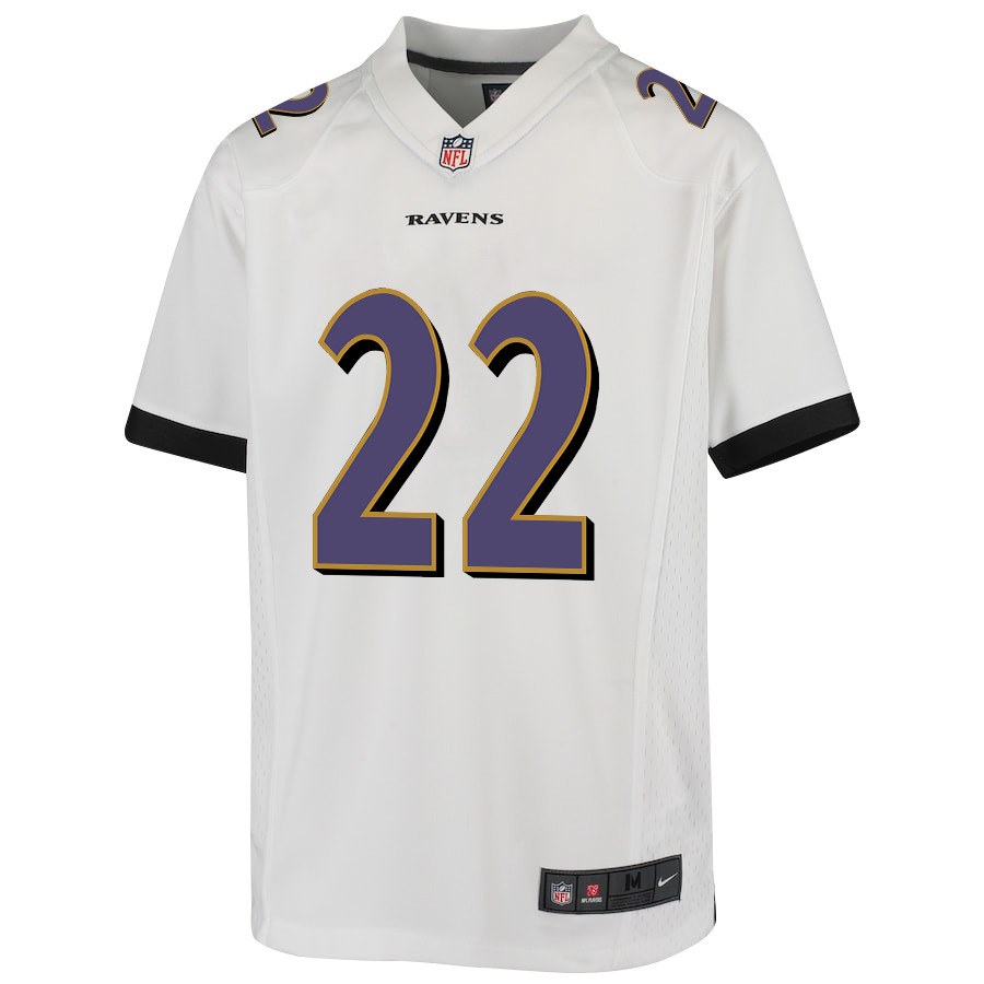 Alternative view of Derrick Henry #22 Baltimore Ravens Game Jersey - Youth | White