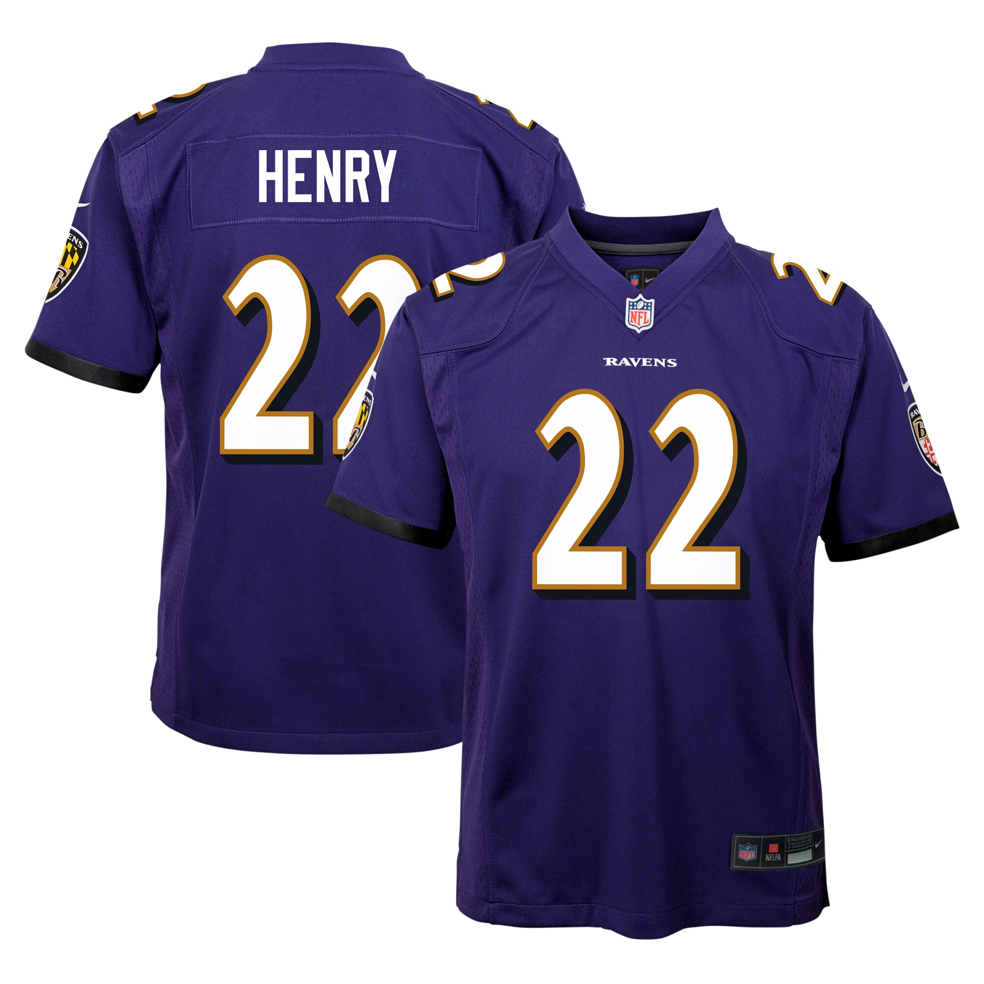 Derrick Henry Baltimore Ravens Game Jersey - Youth