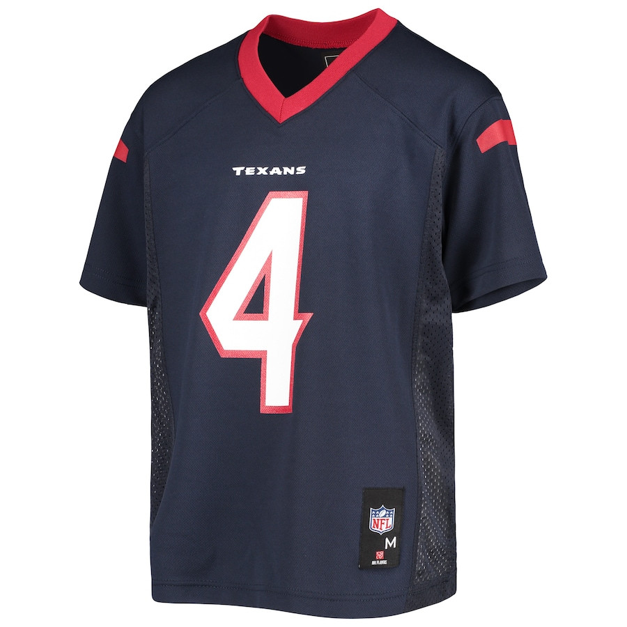Alternative view of Deshaun Watson #4 Houston Texans Game Jersey - Youth | Navy