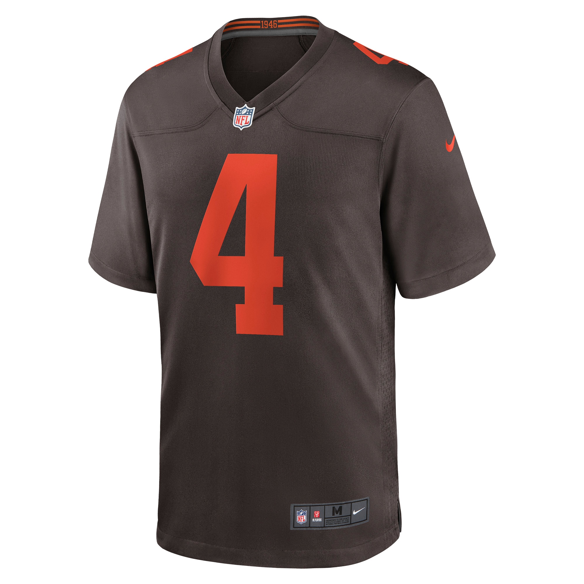 Alternative view of Deshaun Watson Cleveland Browns Alternate Game Jersey - Men's